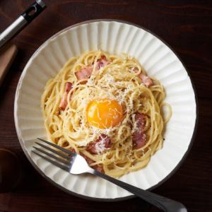 Rich carbonara with a fragrant cheese flavor