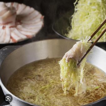【月・火・水・木の平日限定】豚しゃぶ飲み放題コース ※キャベツ・スープおかわり無料 !!