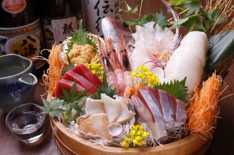 Today's 7-item selection of sashimi