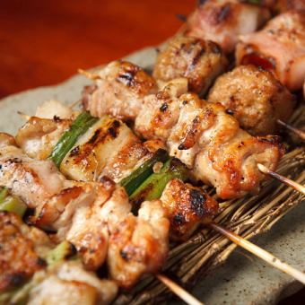 [Easy Course] Trial Banquet Course including Binchotan Yakitori {8 dishes/3 hours all-you-can-drink} 4000 yen ⇒ 3000 yen