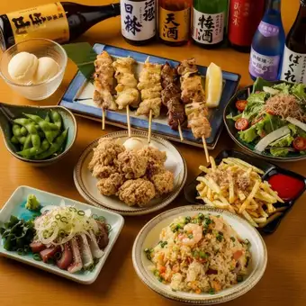 【お手軽コース】備長炭火焼き鳥やお試し宴会コース《全8品/3H飲み放題付き》4000円⇒3000円