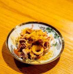ヤリイカカラスミバター炒め