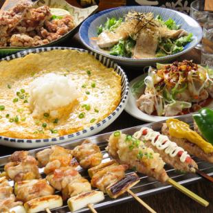[2H all-you-can-drink included] Satisfaction course★Very popular dashi peppers, chicken thighs with green onion oil, etc. 6 dishes in total⇒5,500 yen including tax