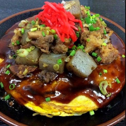 Beef tendon simmered in konnyaku