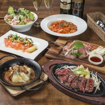 【宴会向け◎90分飲み放題付き♪】モビーディックのカジュアルコース(3480円)【ディナー限定】