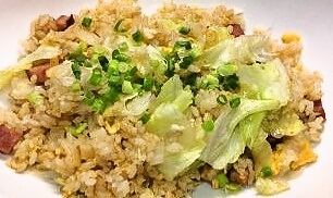 Grilled pork and lettuce fried rice