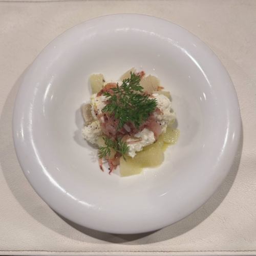 Nitta Farm Stracciatella, Suruga Bay Fresh Sakura Shrimp, Buntan and Namafu