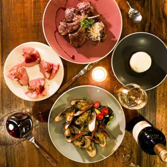 【月~木 限定】Petit BOKUMO(プチ ボクモ)セット■ドリンク2杯+料理3品 お一人様 3,900円