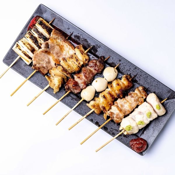 [Taste from 120 yen per bottle!] Yakitori and Hakata meat-wrapped skewers using domestic chicken
