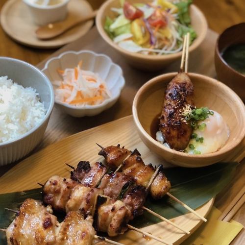 やきとり５本定食（しお・たれ・ネギ塩+100円）