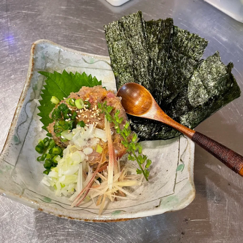 Today's fish with namero seaweed