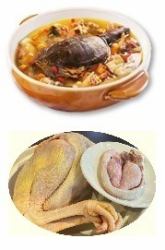 野生スッポンと親鳥のスープ/野生鹿の宝と小樽地鶏のスープ　各