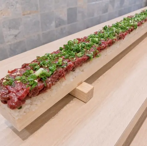 Specialty: Horse sashimi yukke sushi
