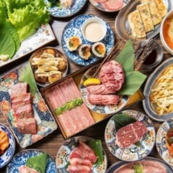 高级和牛和特制牛舌的烤肉自助餐！共104道菜品“风林喀山套餐”5,980日元
