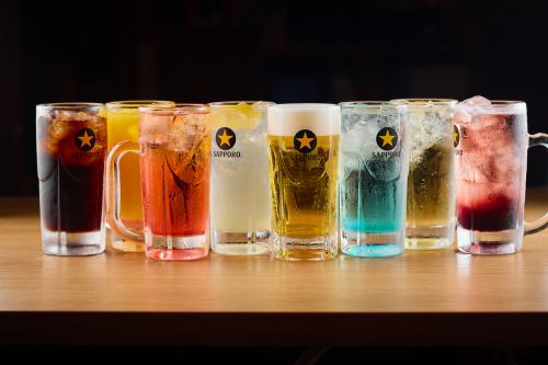 飲み放題のドリンクコーナーは種類が色々！