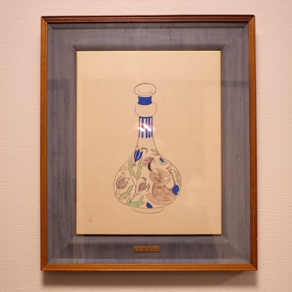２Fプライベートな個室が続く。小林古径や富岡惣一郎など上越の画家の作品が各部屋に飾られています。