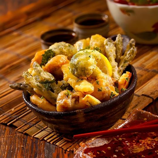 【3小時無限暢飲（含生啤酒）】盡享蔬菜串和時令蔬菜天婦羅的“桂套餐”