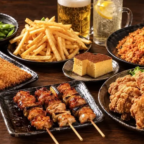 席料込みで選ぶ会社宴会◆焼鳥付き全7品・1名2,980円