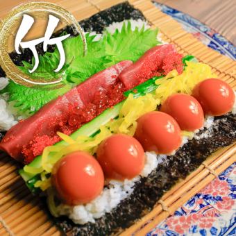 【竹】極・黄金手巻き寿司＆豪華お造り・天ぷら　2時間飲み放題9品コース　￥5000