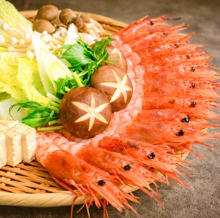 【当日予約可能！】全8品～エビしゃぶ/握り寿司/天ぷらを堪能～贅沢エビしゃぶコース！！