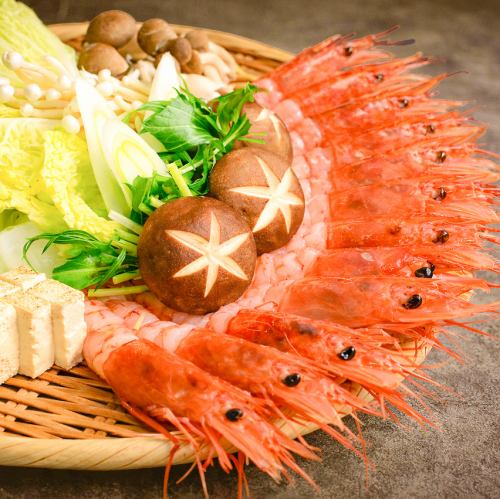 大人気コース≪エビしゃぶ鍋≫1980円～！飲み放題付きコースもご用意5000円！！（＋500円でビール付き）