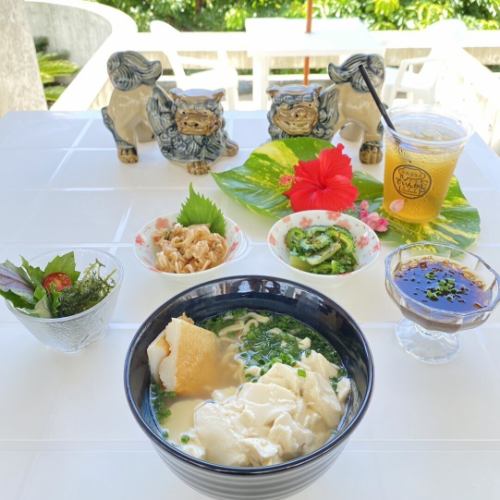 Yushi tofu soba set meal