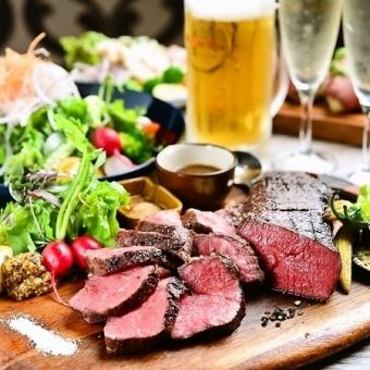 【個室確約】柔らか牛ハラミ！＆ユッケ仕立ての飛騨牛肉寿司　飲放付120分コース 5800円→5000円