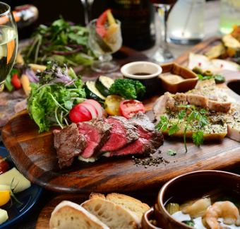 【個室確約】肉！肉！肉宴会！美濃豚ステーキ＆黒毛牛肉寿司！　飲放付 5300円→4500円