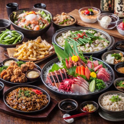 <Hot Pot Included> "Man'en Course" 8 dishes including Nakatsu fried chicken, 3 hours all-you-can-drink included 5500 yen ⇒ 4500 yen *Time restrictions apply depending on the day of the week