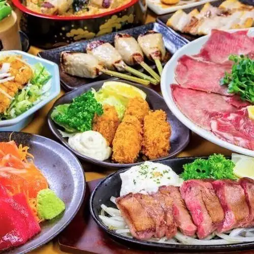 『美食コース』特選馬刺し二種や牡蠣フライ含10品 3時間飲み放題付 6000円⇒5000円