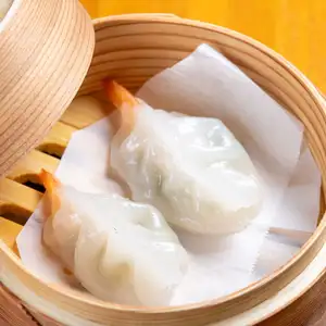 Two plump shrimp dumplings