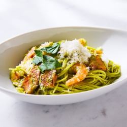 エビとベーコンのジェノベーゼ