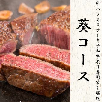 【最大3時間飲み放題】肉肉しさが最高!!赤みステーキや九州料理を堪能『葵コース』 9品 4500円