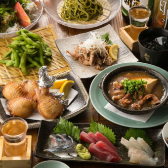 【スタンダードコース＋2.5ｈ飲み放題付】豊洲直直送刺身盛り合せ、人気のもつ煮など《全7品》