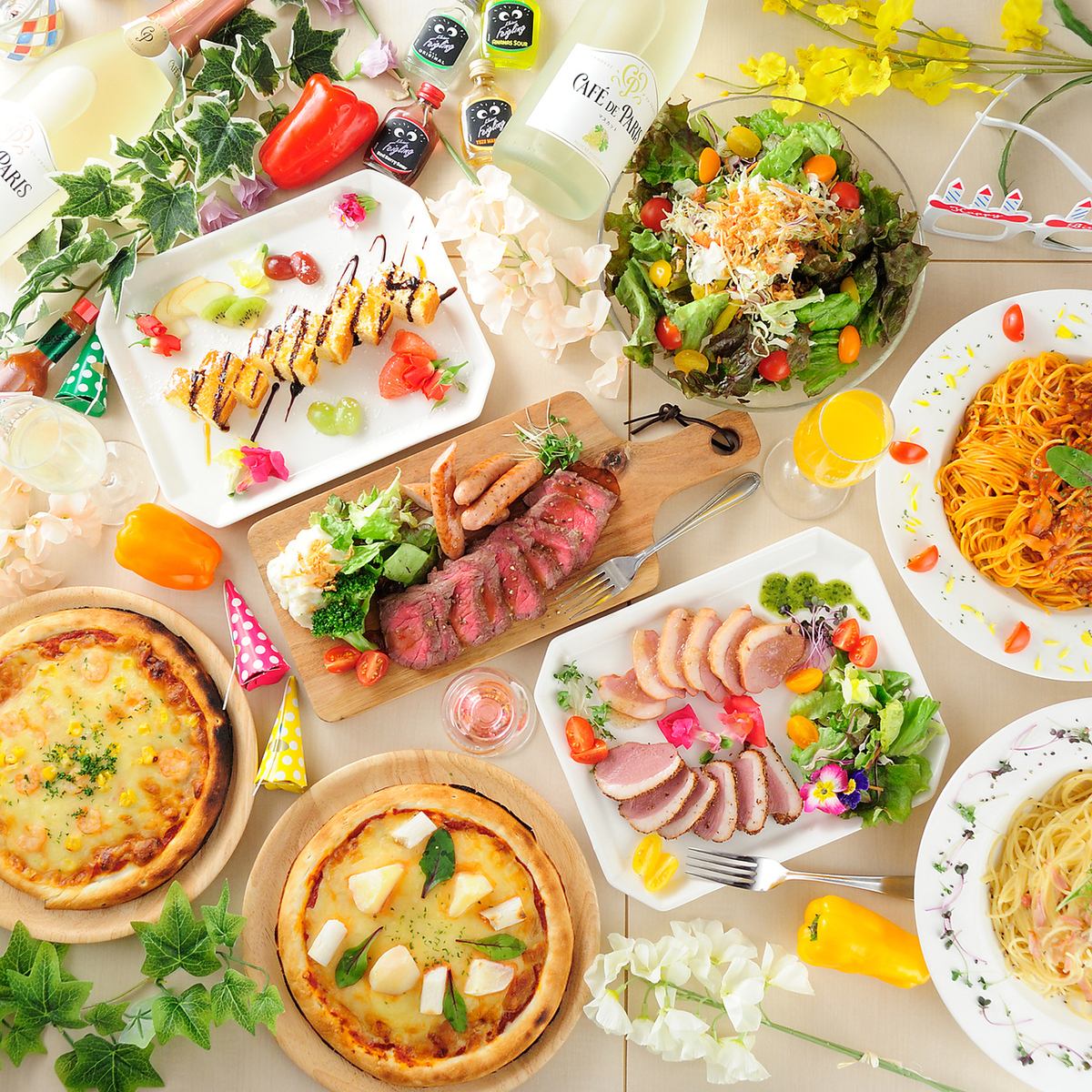 個室2名～★3時間飲み放付コース3480円/2Ｈ飲み放付コース2780円