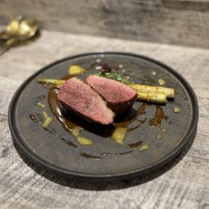 筍のフリットと鴨ロースト