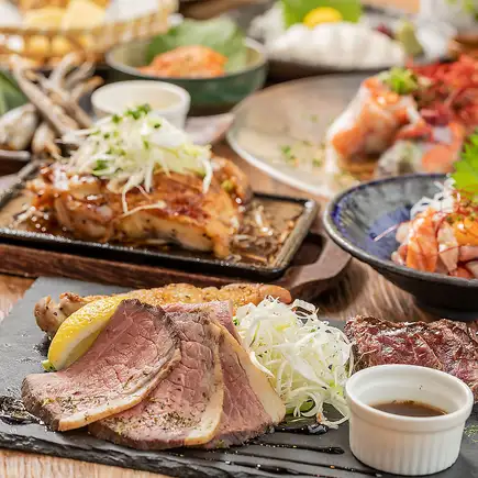 【牡丹コース】豪華絢爛◎ステーキ三種盛りorホルモン焼き付き！2時間飲み放題9品4500円