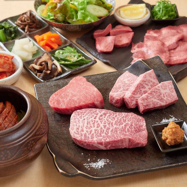 【仅限食物】想尽情吃厚肉片的肉套餐 6,000日元（含税）