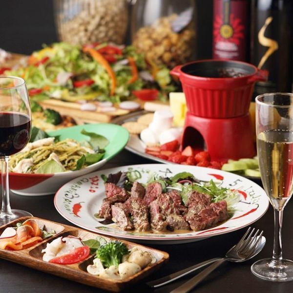 【コースはすべて3時間飲み放題★】ガッツリ満腹コース4400円～高級肉バルプレートコースまで！