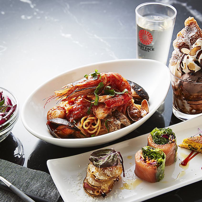 【人気】メイン１品＋ミニサラダ＋前菜３種盛り＋特製デザート