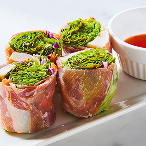 生ハムとチキンの生春巻き
