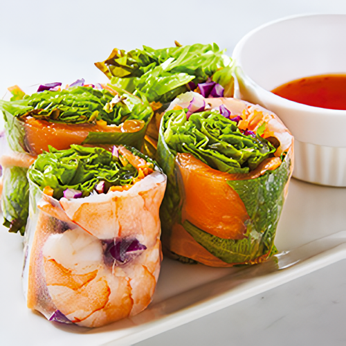エビとサーモンの生春巻き