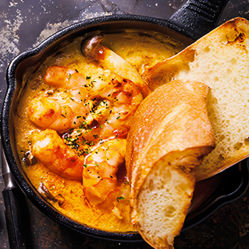 エビのクリームアヒージョ