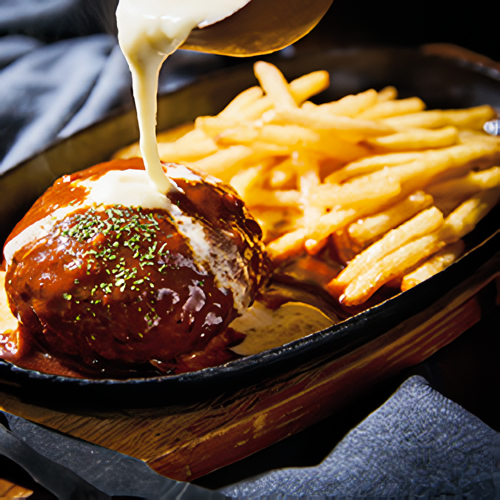 チーズ&デミグラスソースハンバーグ