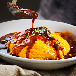 ふわふわ帽子のオムライス