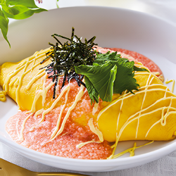 明太とろろオムライス