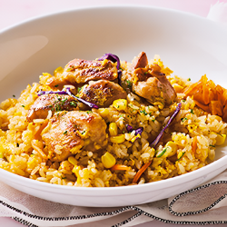 炭焼きチキンのガーリックバターピラフ