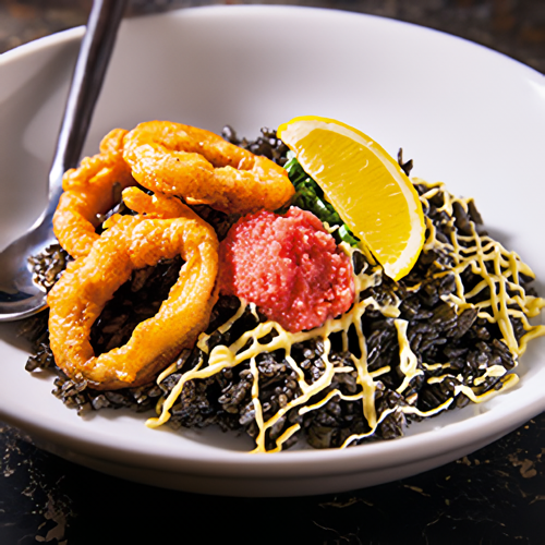 イカスミと博多明太子のピラフ