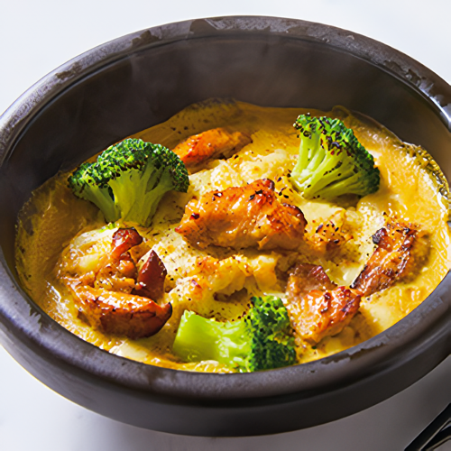 炭焼きチキンとブロッコリーのカレードリア