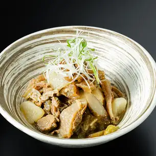 Japanese-style stewed horse tendon with yuzu pepper flavor